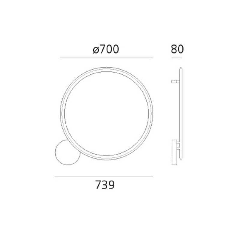 Specification image for Artemide Discovery Wall Light LED