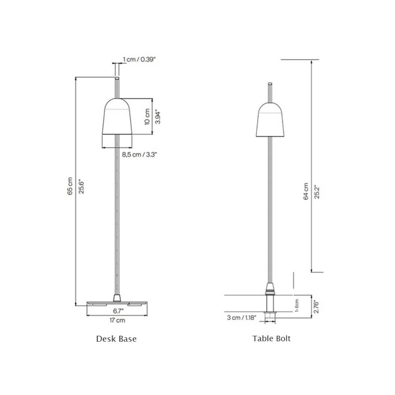 Specification Image for Luceplan Ascent Table Lamp