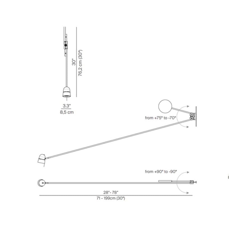 Specification Image for Luceplan Counterbalance Wall Light