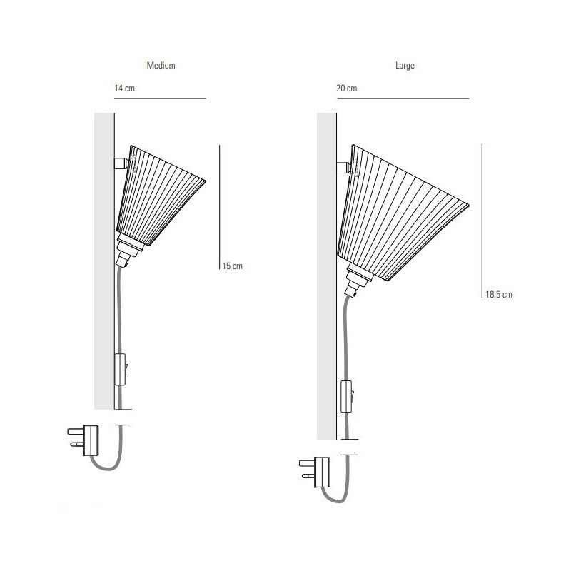 Original BTC Hector Pleat Portable Wall Light Specification