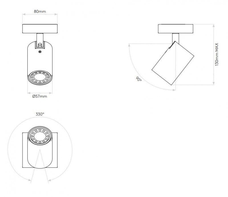 Specification image for Astro Ascoli Single Wall Light