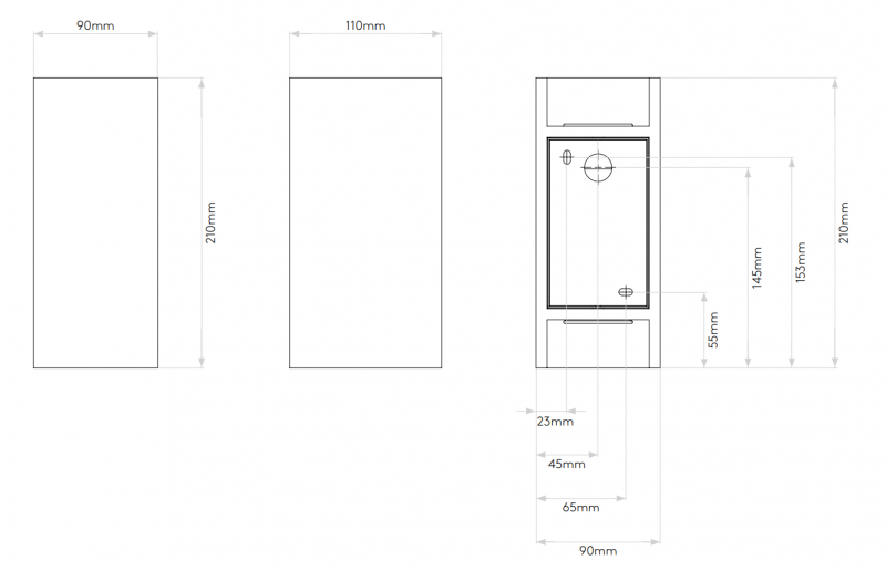 Specification image for Astro Parma 210 Wall Light