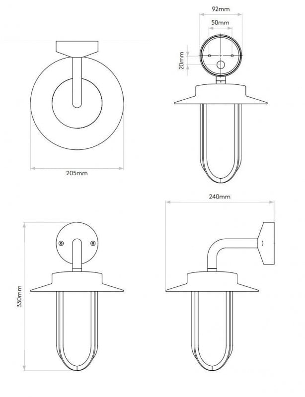 Specification image for Astro Montparnasse Wall Light