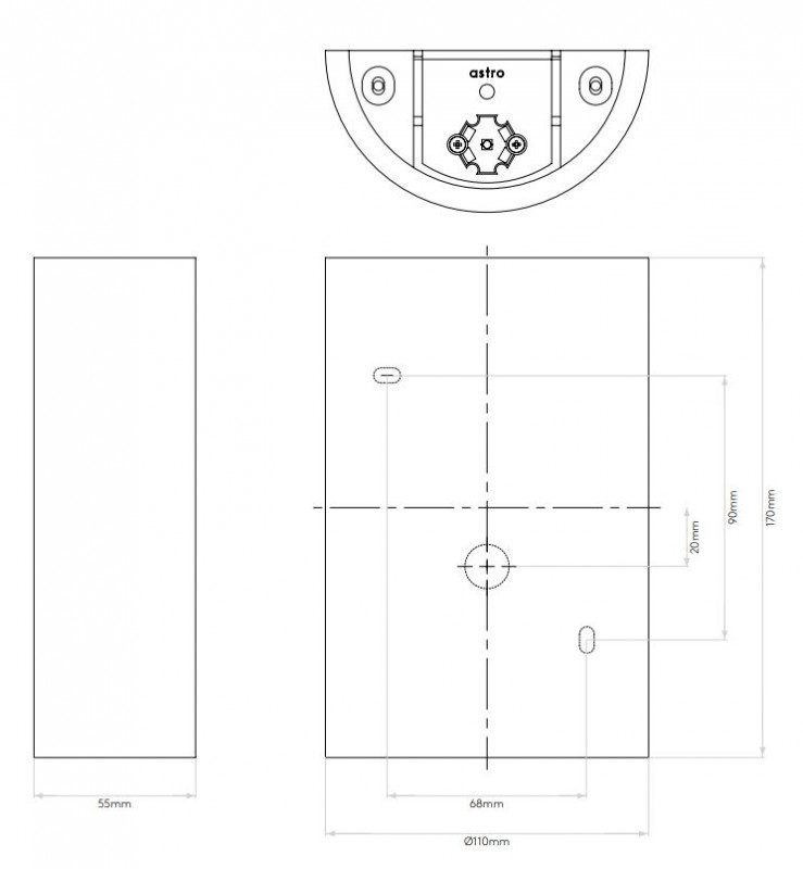 Specification image for Astro Serifos 170 LED Wall 7375