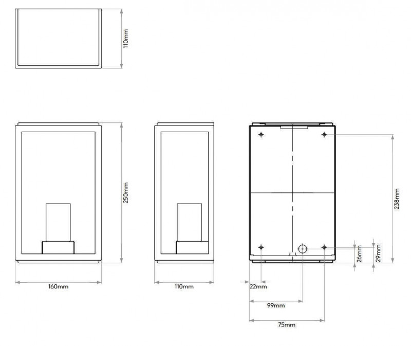 Specification image for Astro Homefield 160 Wall Light