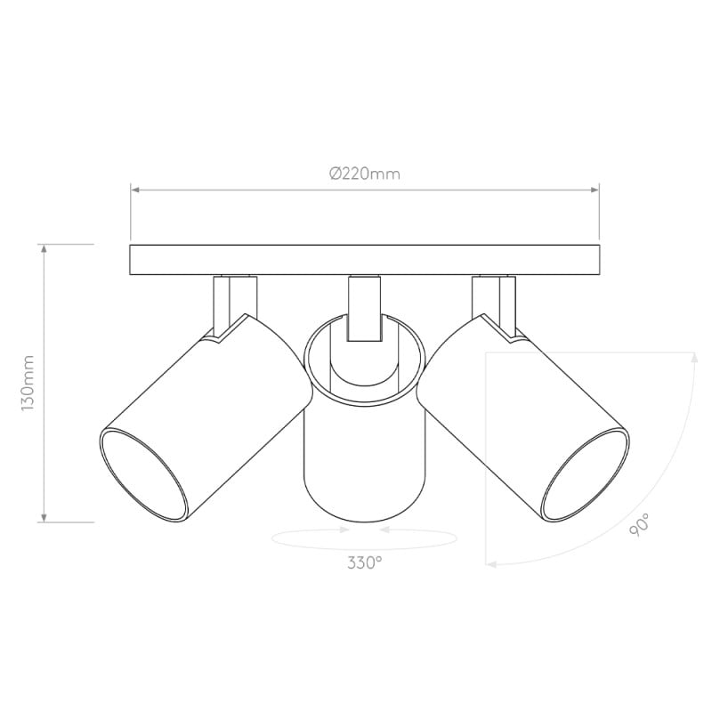 Specification Image for Astro Ascoli Triple Round Ceiling Light