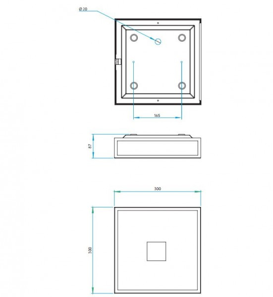 Specification image for Astro Mashiko Classic 300 Square Ceiling Light