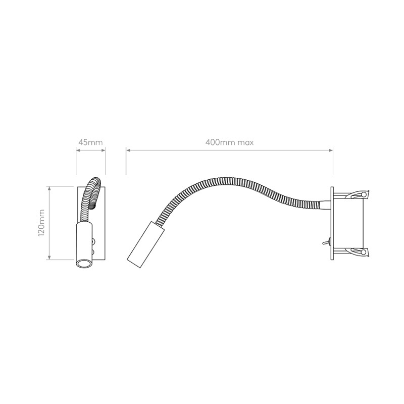 Specification Image for Astro Leo Switched LED Wall Light