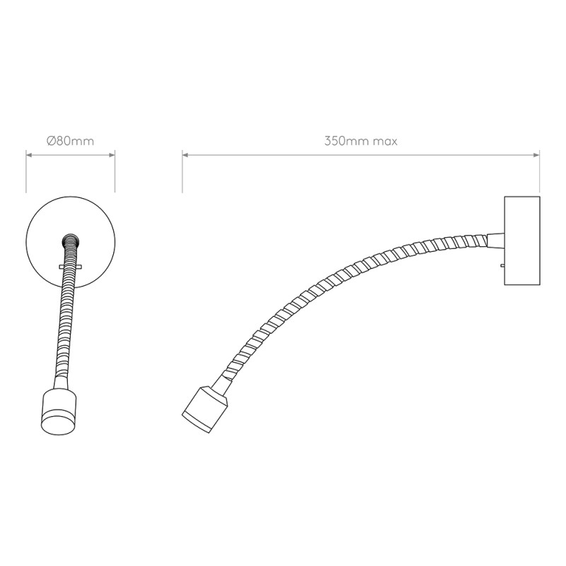 Specification Image for Astro Fosso Switched LED Reading Light