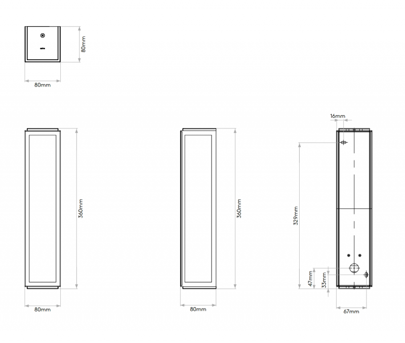 Specification image for Astro Mashiko 360 Classic Wall Light