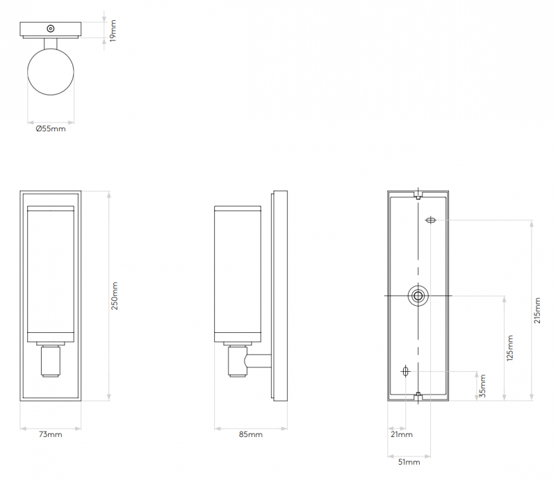 Specification image for Astro Verona Wall Light