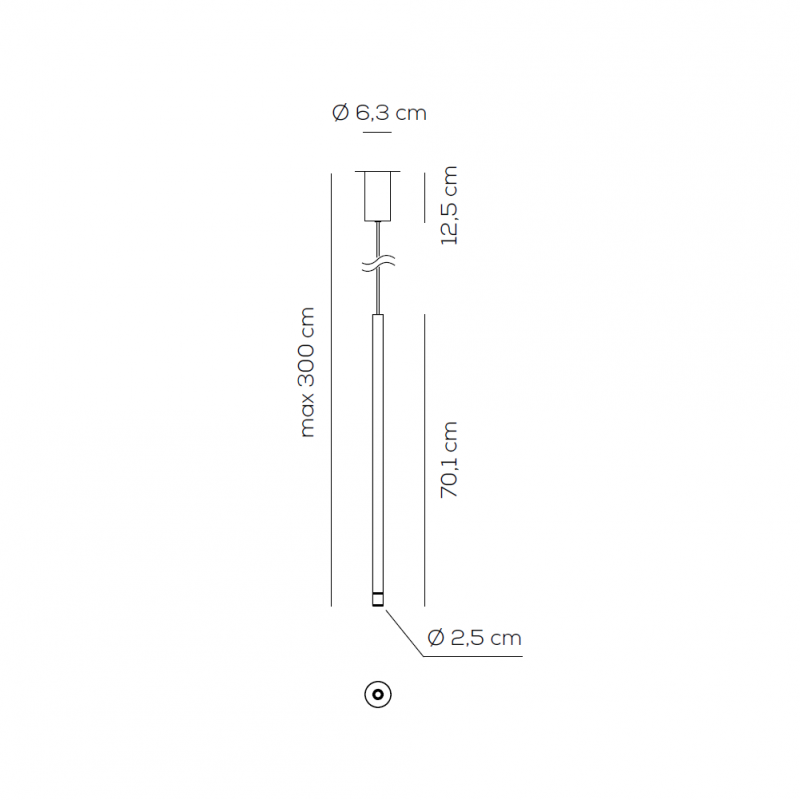 Specification image for Axolight Virtus LED Suspension 