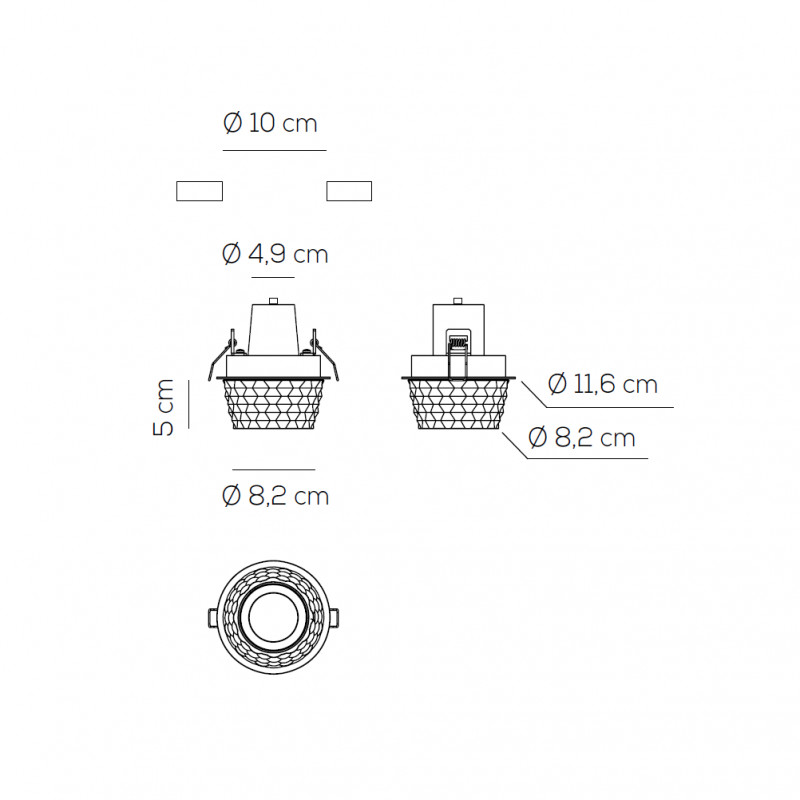 Specification image for Axolight Fedora Recessed Light