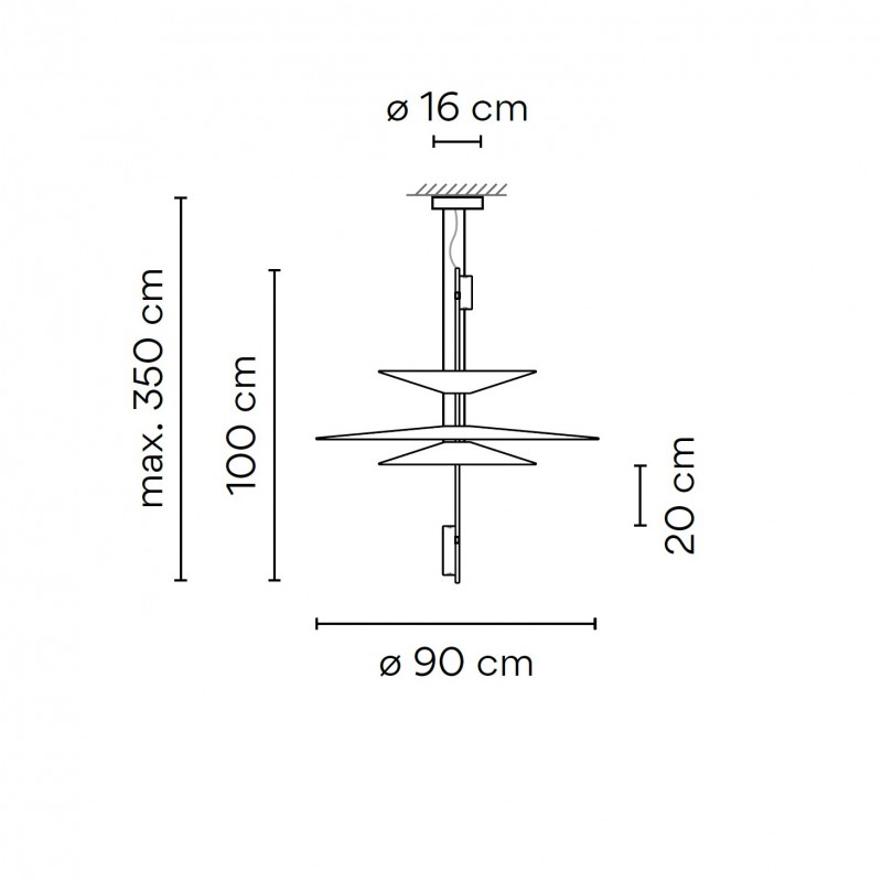 Specification image for Vibia Flamingo 1530 LED Pendant