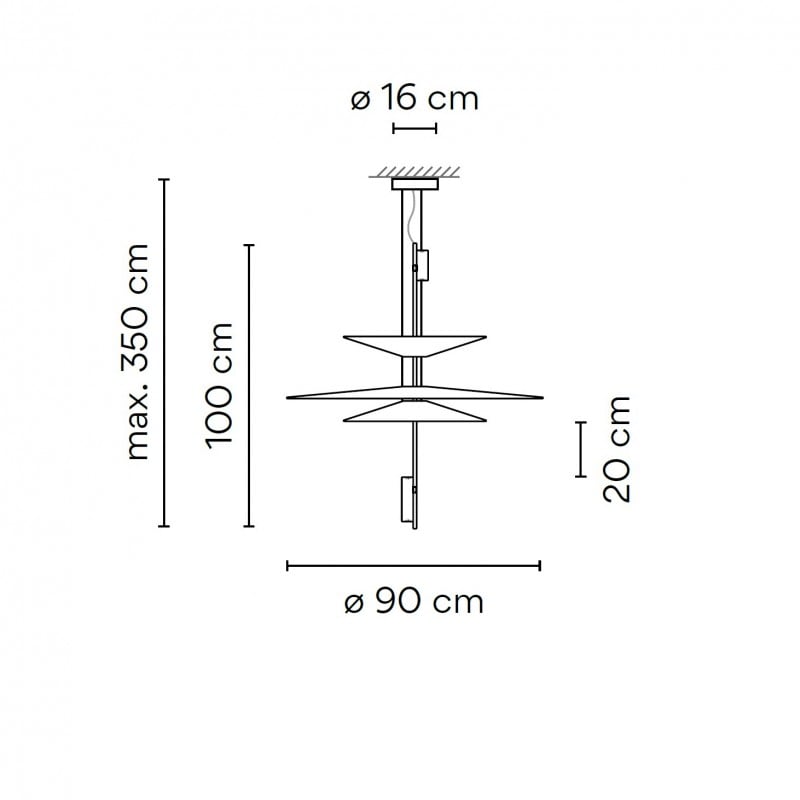 Specification image for Vibia Flamingo 1530 LED Pendant