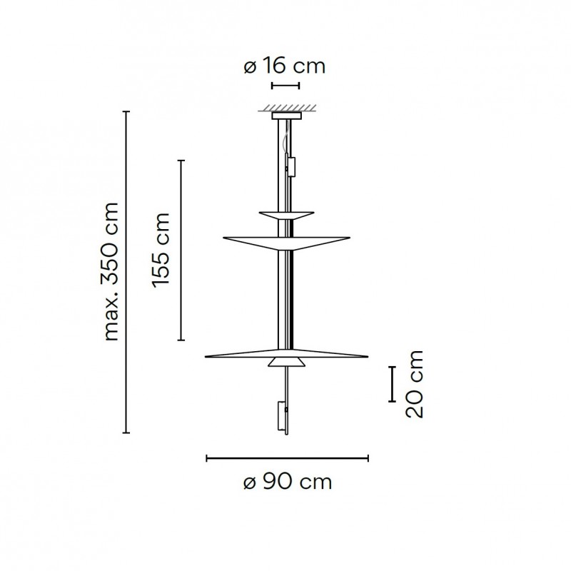 Specification image for Vibia Flamingo 1560 LED Pendant