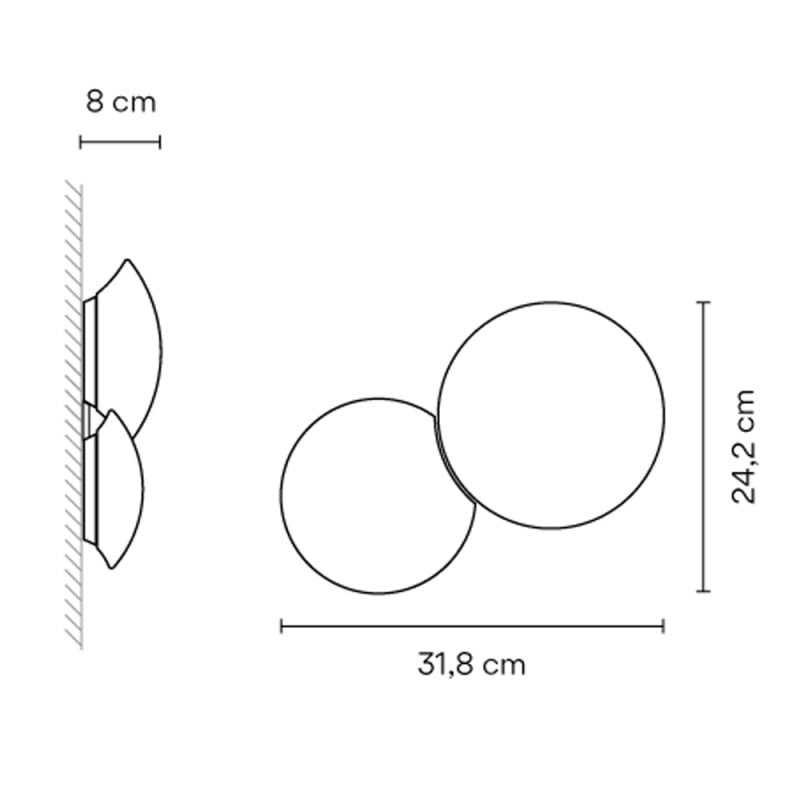 Specification Image for Vibia Puck Double LED Ceiling/Wall Light