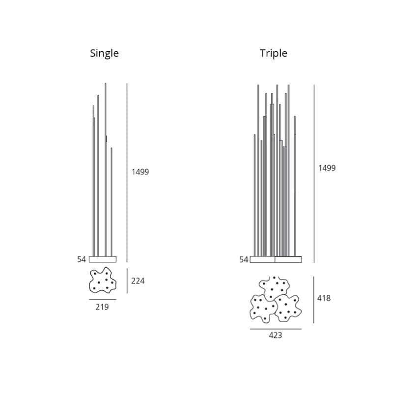 Specification image for Artemide Reeds IP67 Floor Lamp