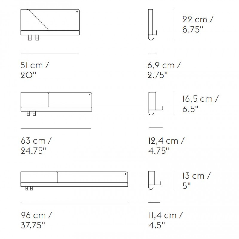 Specification image for Muuto Folded Shelves 
