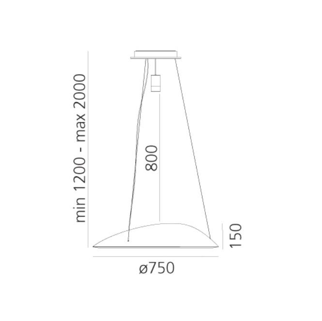 Specification image for Artemide Ameluna RGB LED Suspension