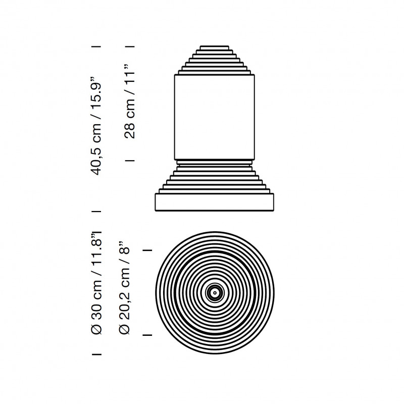 Specification image for Santa & Cole Babel Table Lamp 