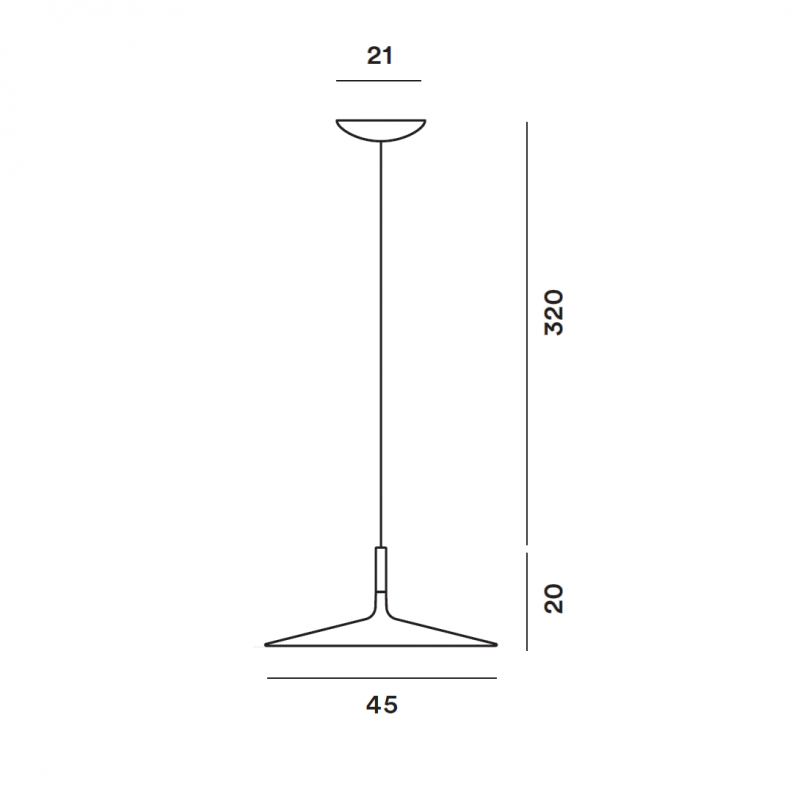 Specification image for Foscarini Aplomb Large LED Pendant