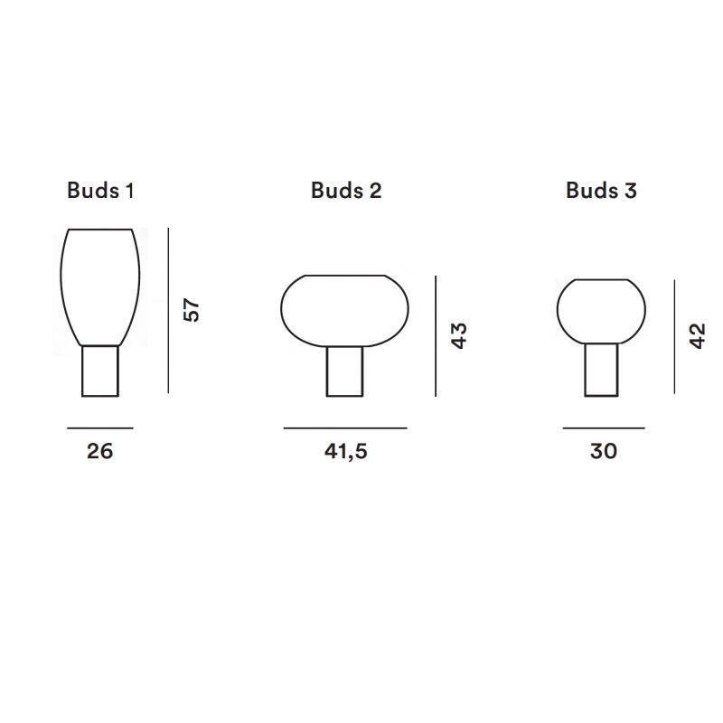 Specification image for Foscarini Buds Table Lamp