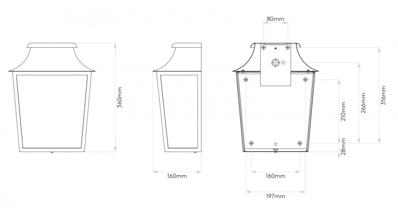 Specification image for Astro Richmond 285 Wall Light