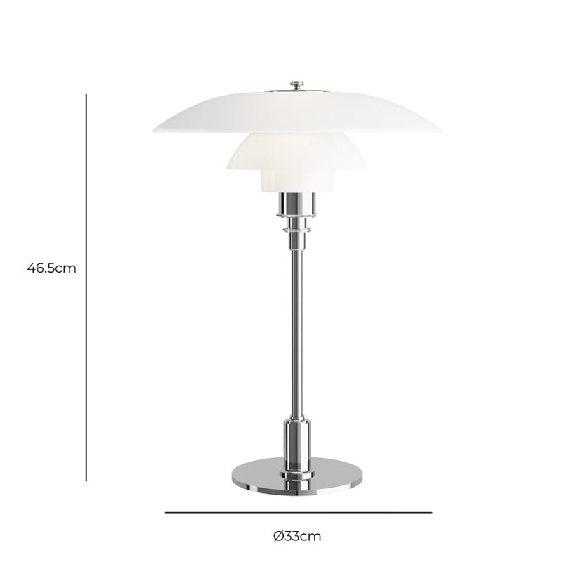 Specification Image for Louis Poulsen PH 3½-2½ Glass Table Lamp