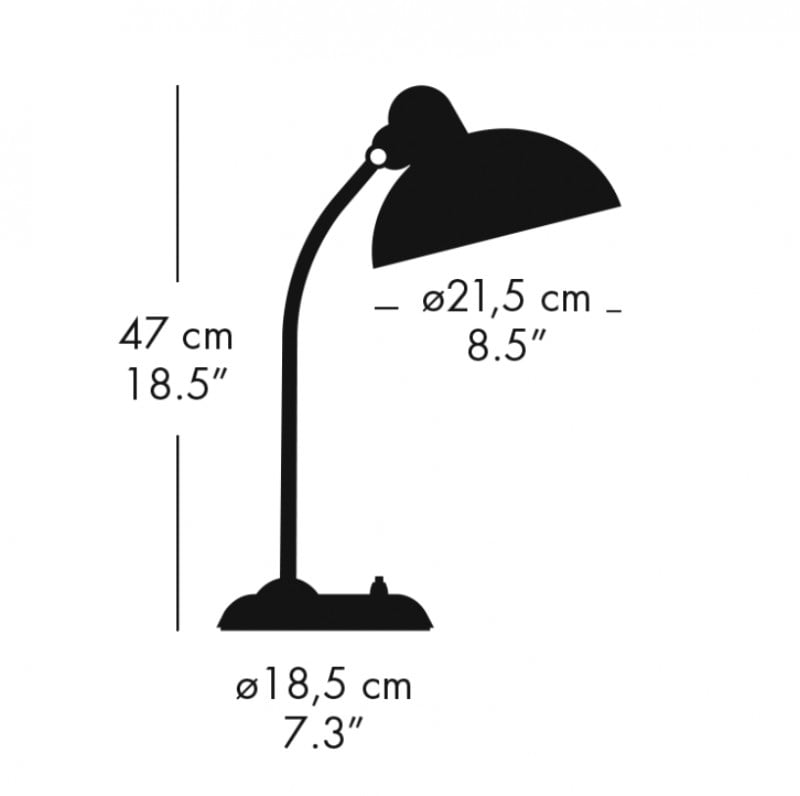Specification image for Fritz Hansen Kaiser Idell 6556 Table Lamp