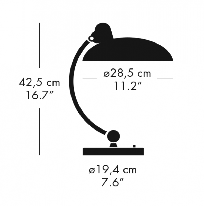 Specification image for Fritz Hansen Kaiser Idell 6631 Luxus Table Lamp