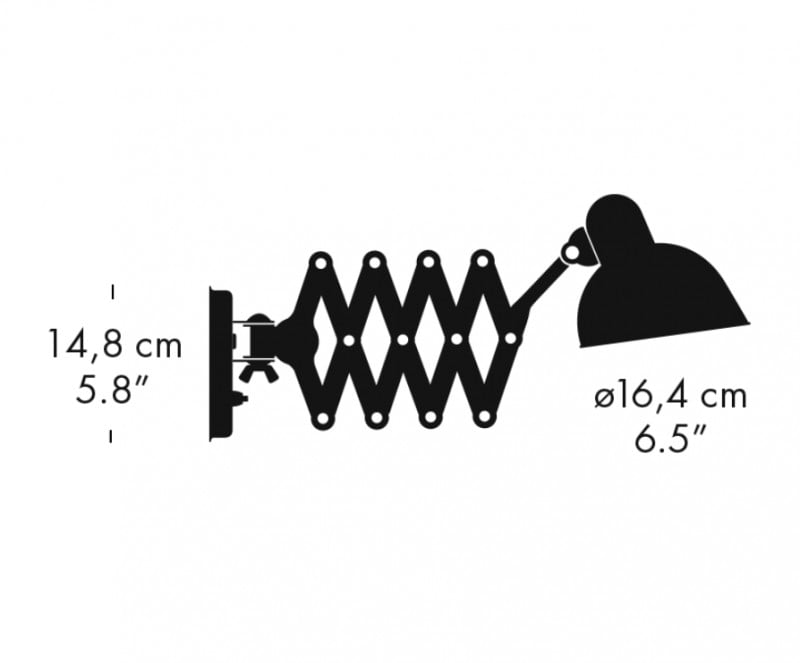 Specification image for Fritz Hansen Kaiser Idell 6718 Wall Light