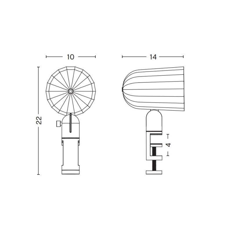 Specification image for Hay Noc Clamp Light