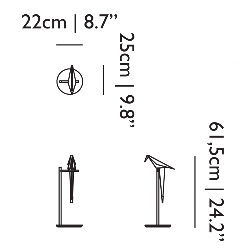 Specification image for Moooi Perch LED Table