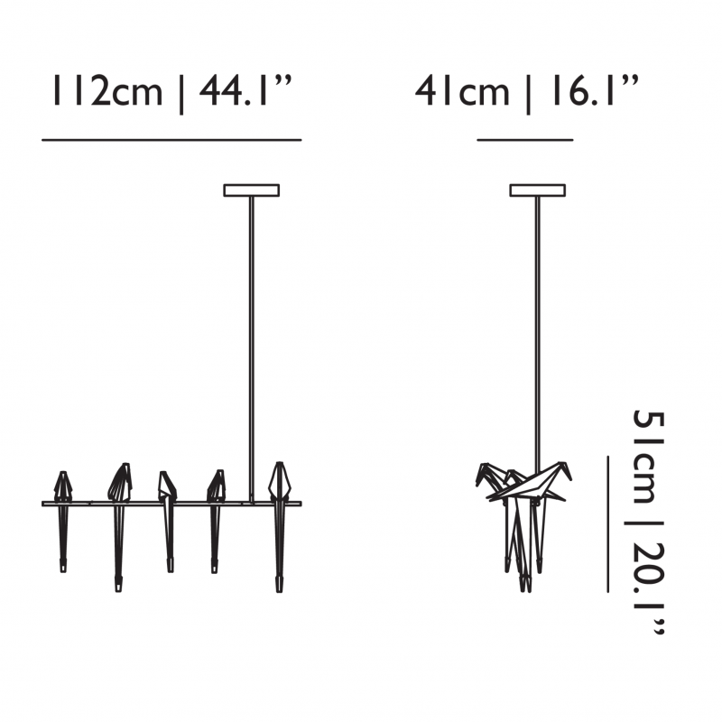 Specification image for Moooi Perch Branch LED