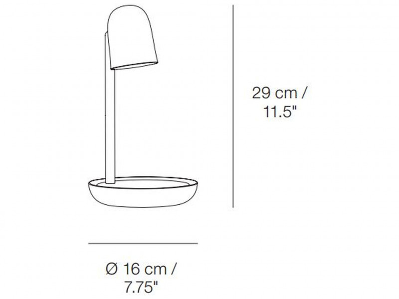 Specification image for Muuto Focus Table Lamp