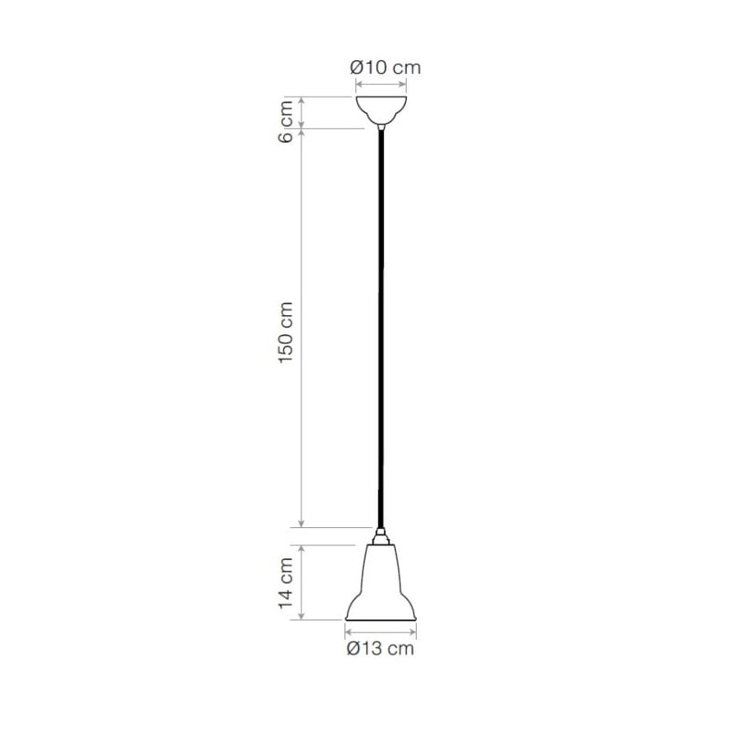 Specification image for Anglepoise Original 1227 Mini Ceramic Pendant