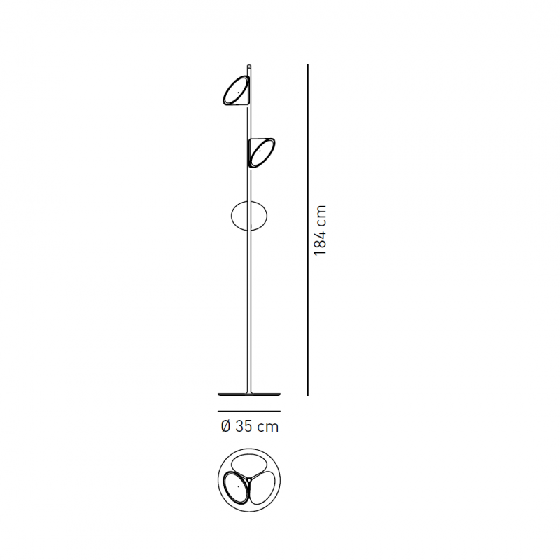 Specification image for Axolight Orchid LED Floor Lamp