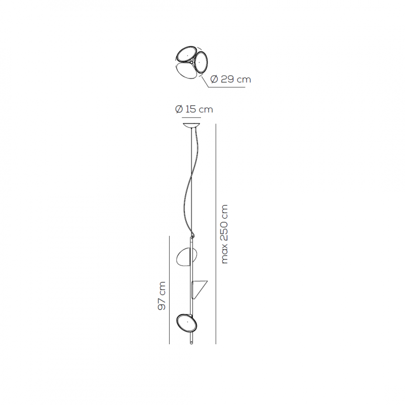 Specification image for Axolight Orchid 3 LED Suspension