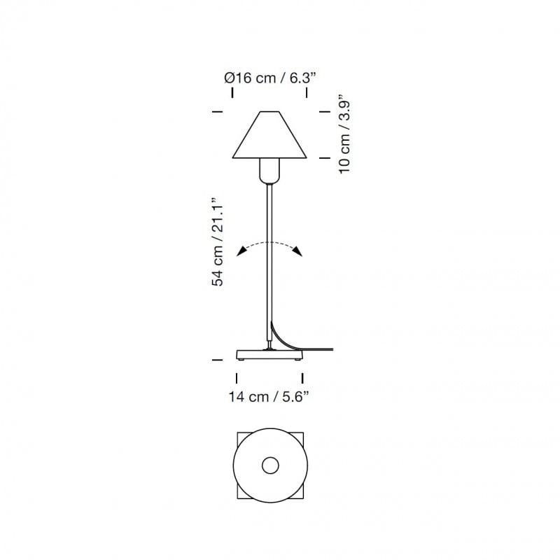 Specification image for Santa & Cole Gira Table Lamp