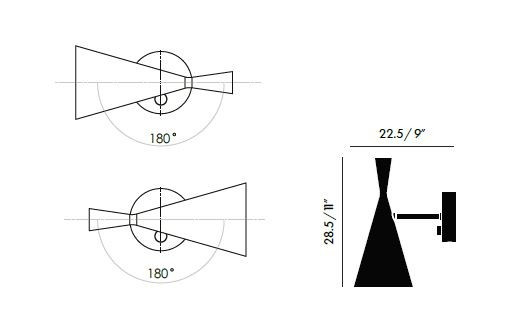 Specification image for Tom Dixon Beat Wall Lam