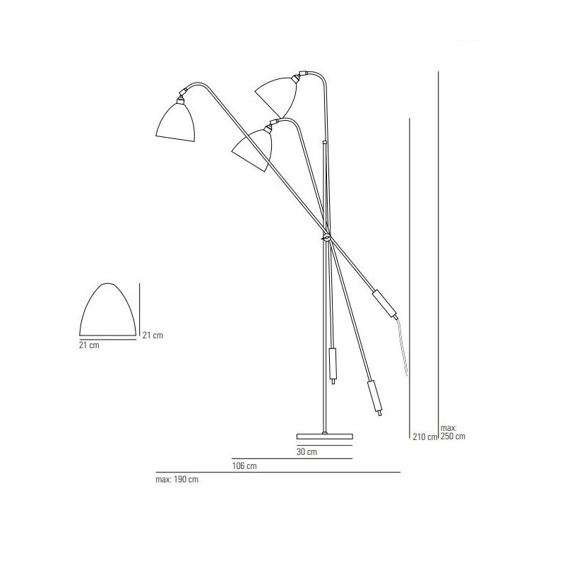 Original BTC Task Overreach Floor Lamp Specification