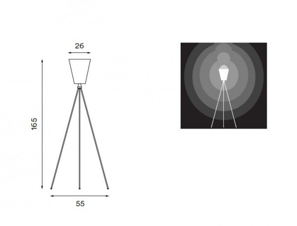 Specification image for Northern Oslo Wood Floor Lamp