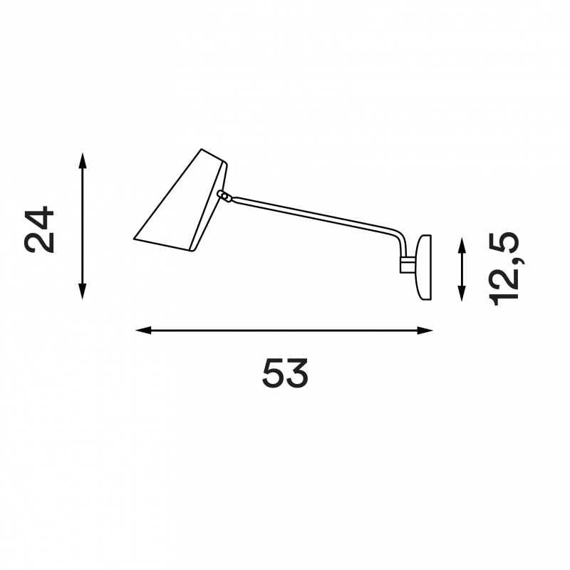 Specification image for Northern Birdy Wall Swing Wall Lamp  