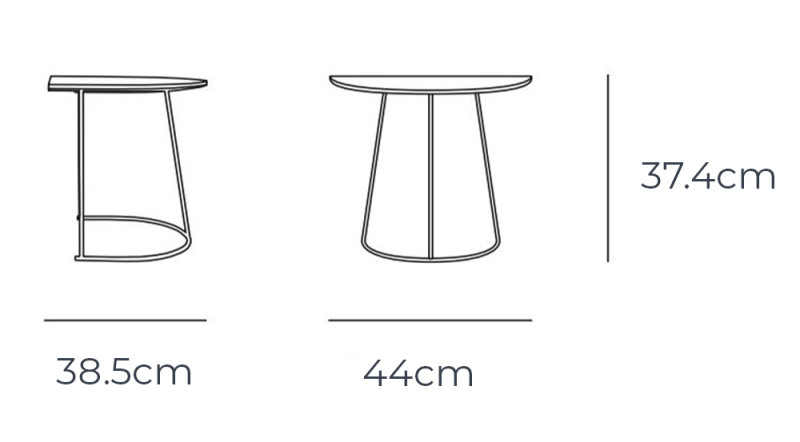 Specification image for Muuto Airy Coffee Table - Half