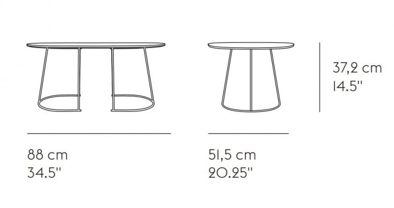 Specification image for Muuto Airy Coffee Table Medium