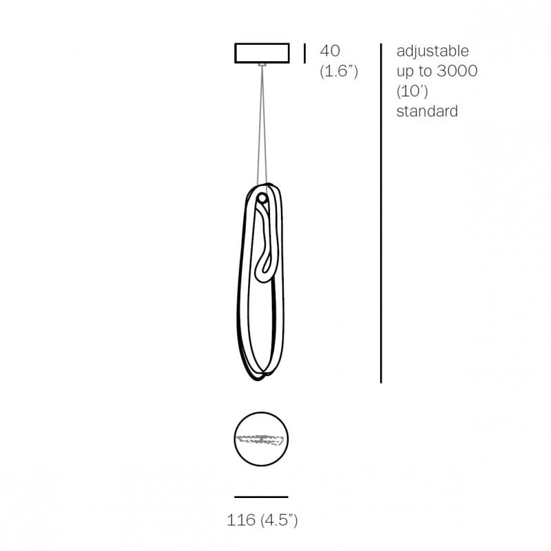 Specification image for Bocci 87.1 Single Pendant