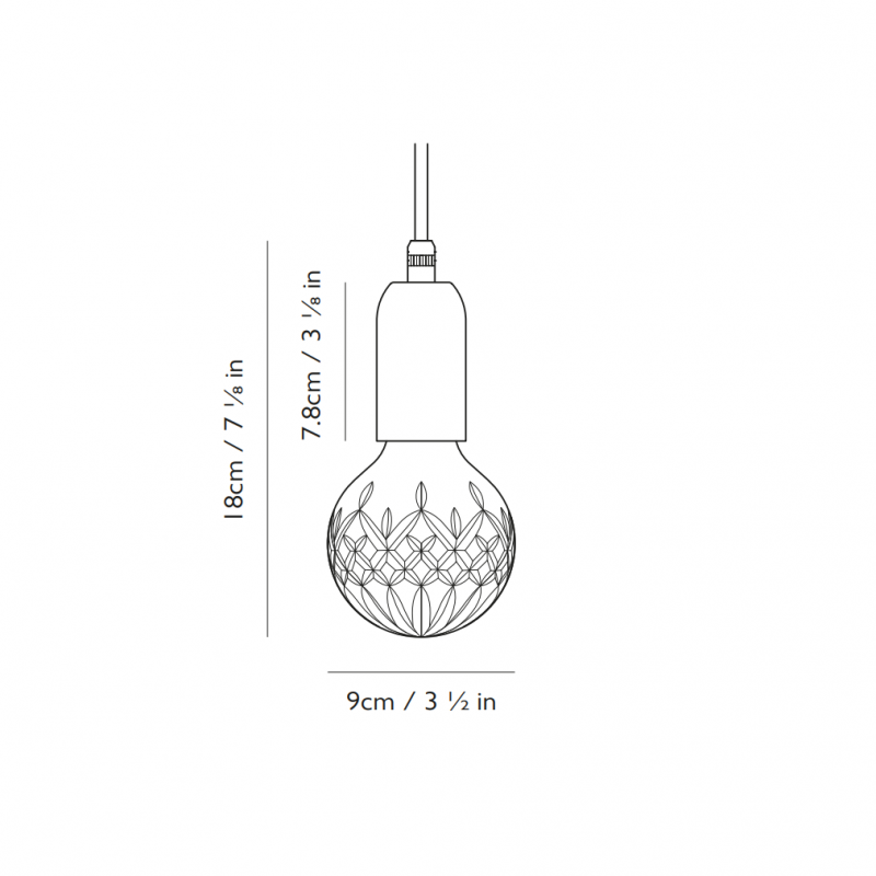 Specification image for Lee Broom Crystal Bulb Clear Pendant