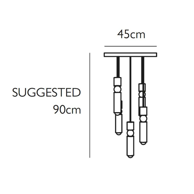 Specification image for Lee Broom Fulcrum 5 Chandelier