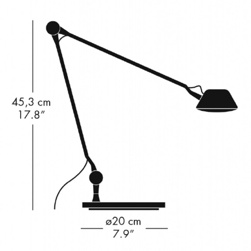 Specification Image for Fritz Hansen AQ01 LED Table Lamp